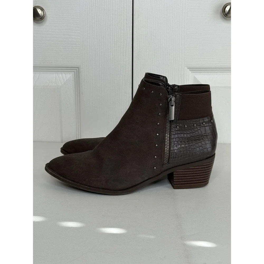 Ankle Bootie Market and Spruce Women's Agria Zipper Espresso Brown Sz 9